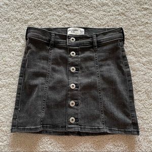 Black denim skirt